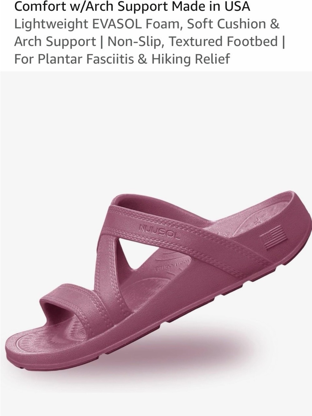 NUU SOL Pink Rose Purple Walkable Comfort Slip-On Sandals - Picture 12 of 13